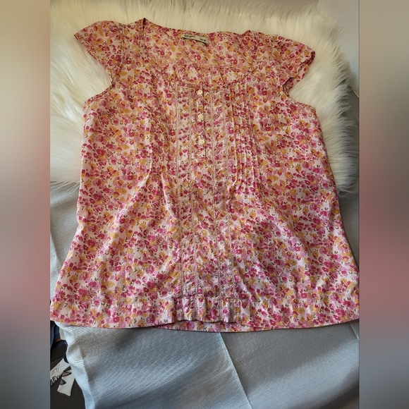 Old Navy Pink Floral Blouse, Size Medium - Picture 3 of 5